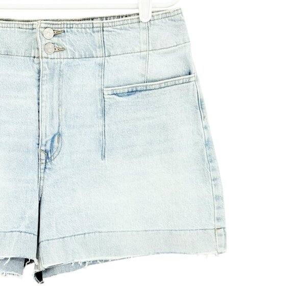 M Jeans Women's Blue A-Line Shortie Denim Shorts Size 16 High Rise Raw Hem NWOT - Picture 3 of 10